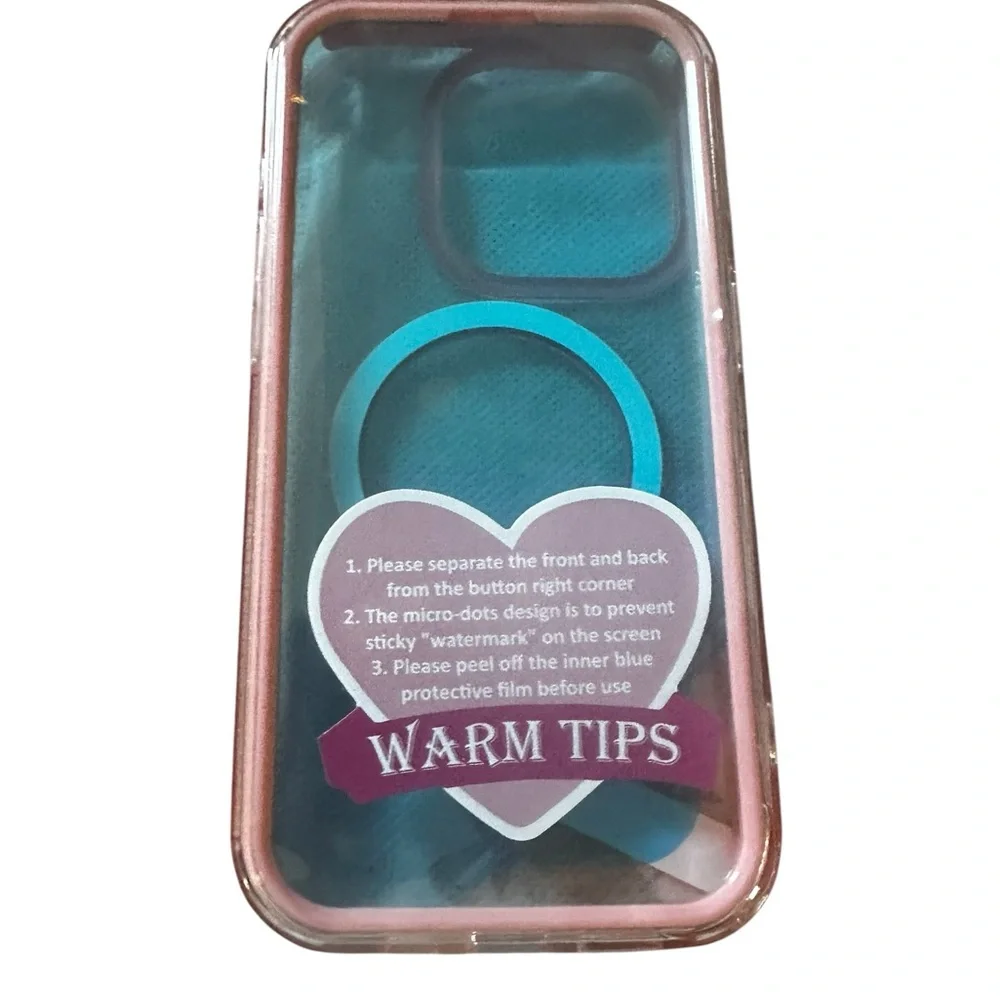 iPhone 15 Pro pink clear mag safe case new